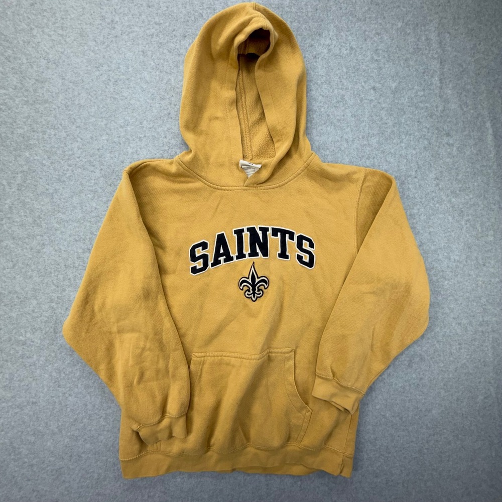 NFL Team Apparel New‎ Orleans Saints Youth XL Hoodie Gold Fleur-de-lis Pullover